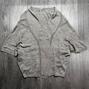 Lululemon Breeze Easy Wrap Cashmere Blend Heathered Cashew Cardigan Size M/L